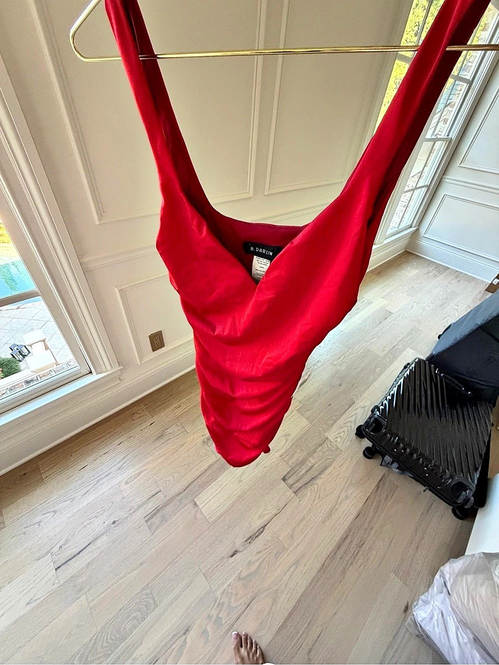 B.DARLIN Red Ruched Mini Dress Size Small NWT